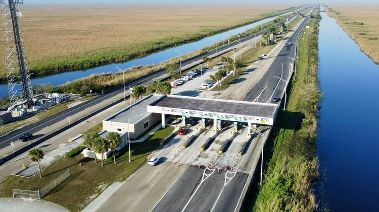 Roadway Repaving near Toll Plaza   Feb. 2025