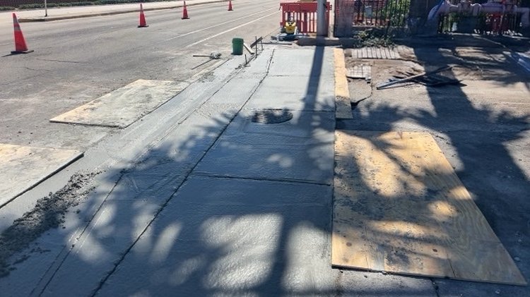 Alsdorf Park Public Boat Launch entrance tramp concrete pour   July 2025