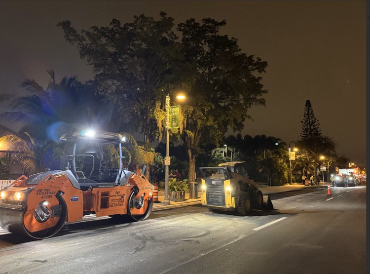 Nighttime paving operation   January 2025