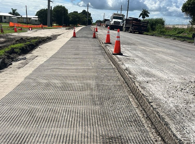 SR 729 Northbound Geogrid Material placement   October 2024