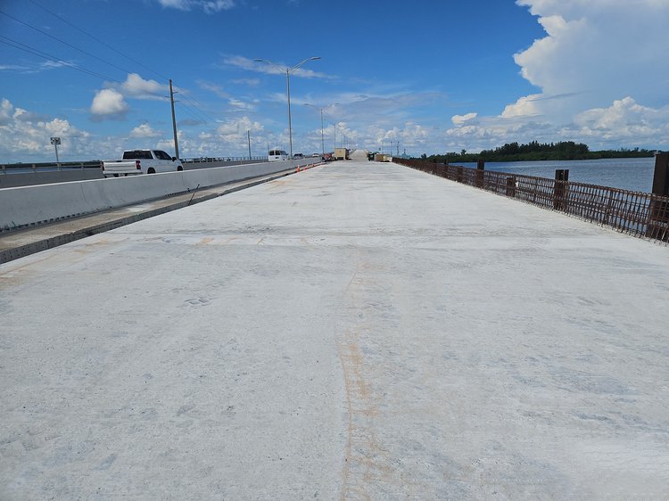 Deck phase 1 prepared for barrier wall installation, Oct. 2024