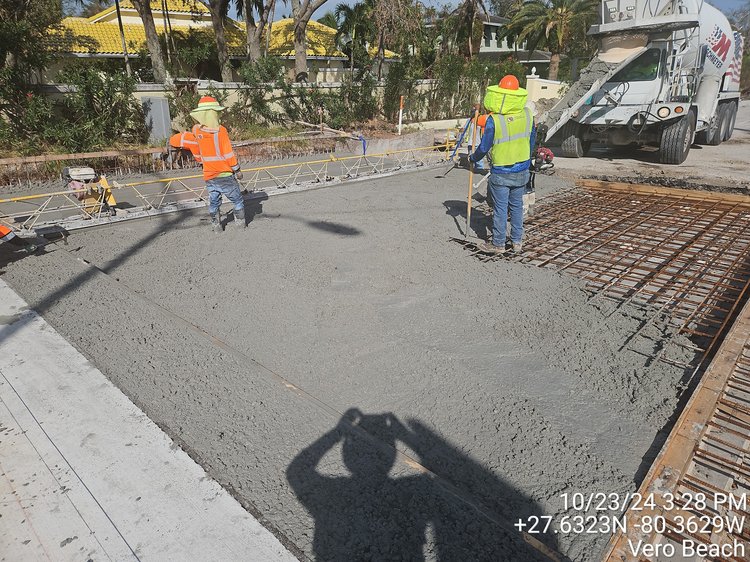 Placing concrete Phase 1 approach slab, Nov. 2024