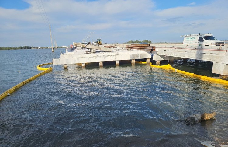 Phase 2 substructure demolition spans 62 64, Jan. 2025