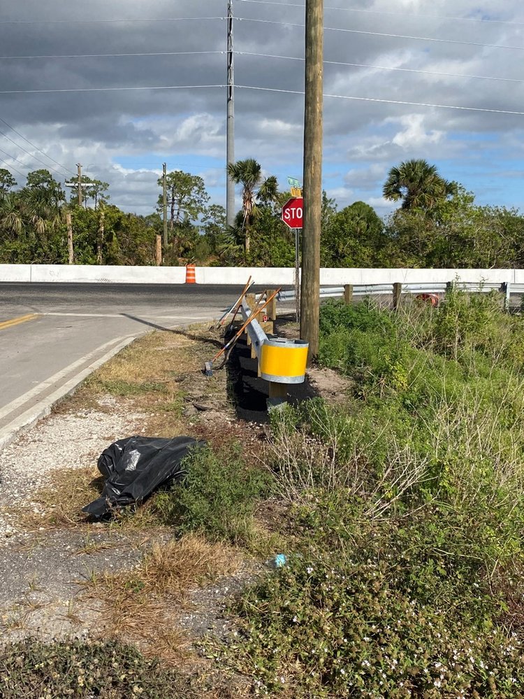 Misc. asphalt placed for installed guardrail pad on right roadway, Dec. 2024