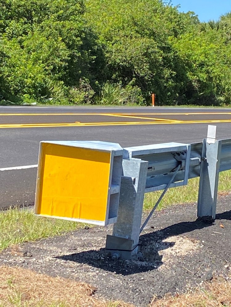 End treatment for guardrail repaired, March 2025