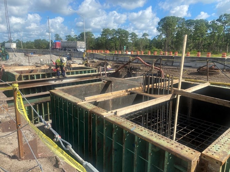 Pier 2 footing columns, northbound I 95, Oct. 2024