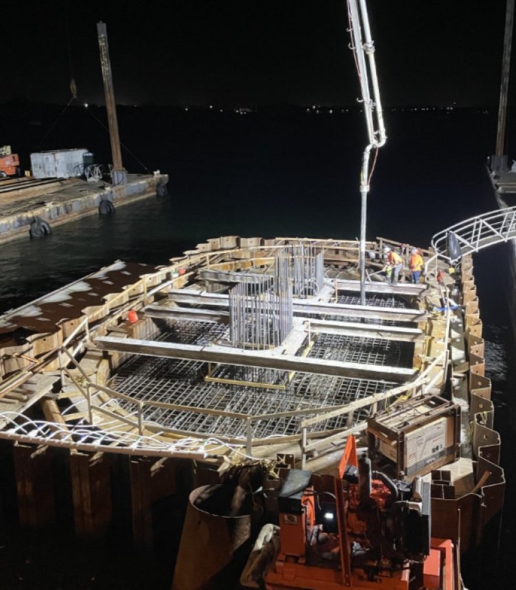 Main Bridge  pier 15 footing pour, Aug. 2024
