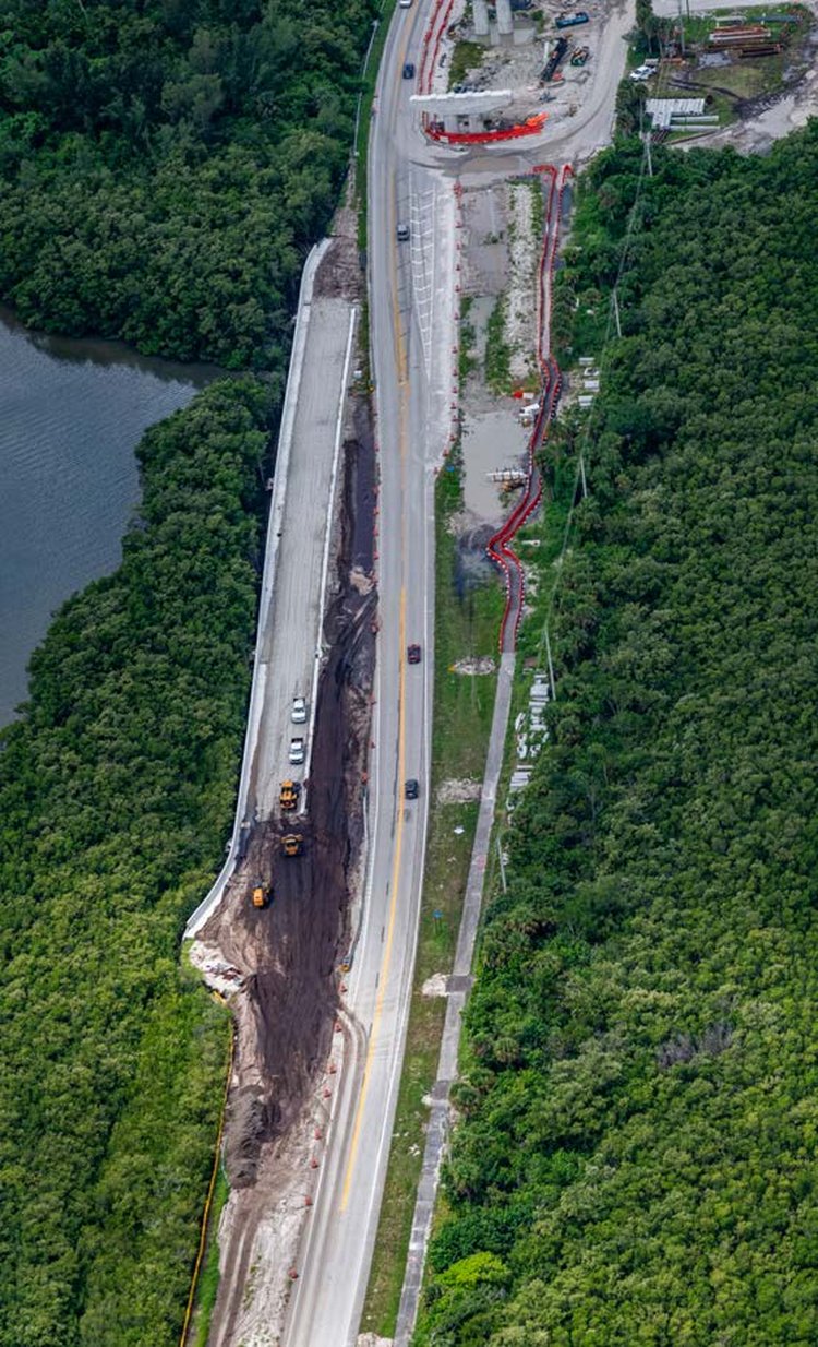 New Park Access Road  East of the bridge, September. 2024