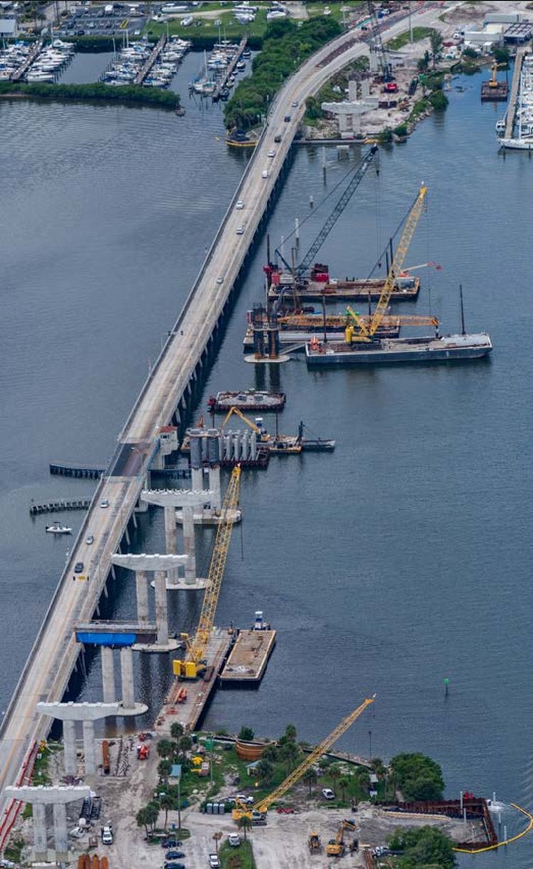 Main Bridge  water piers, September. 2024