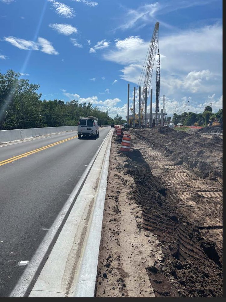 New SR A1A roadway operations, east of the bridge, Oct. 2024