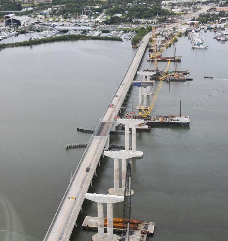 Main bridge, water piers, Dec. 2024