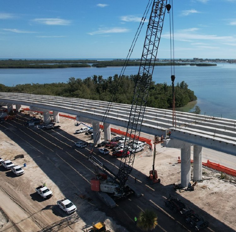 Main bridge spans 23 26 Beam Installation, Feb. 2025
