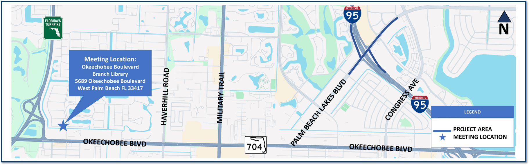 S.R.-9/I-95 at Palm Beach Lakes Boulevard Interchange Project Meeting Map