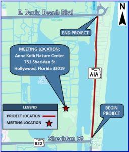 State Road S.R. A1A from Sheridan St. to E. Dania Beach Blvd meeting location map