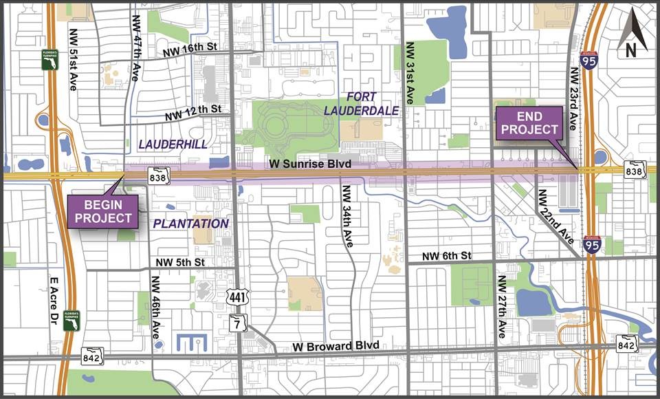 449821-1 SR-838/W Sunrise Boulevard Project Map